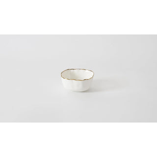Pampa Bay Dishware Bowl, 4 x 2, White and Gold