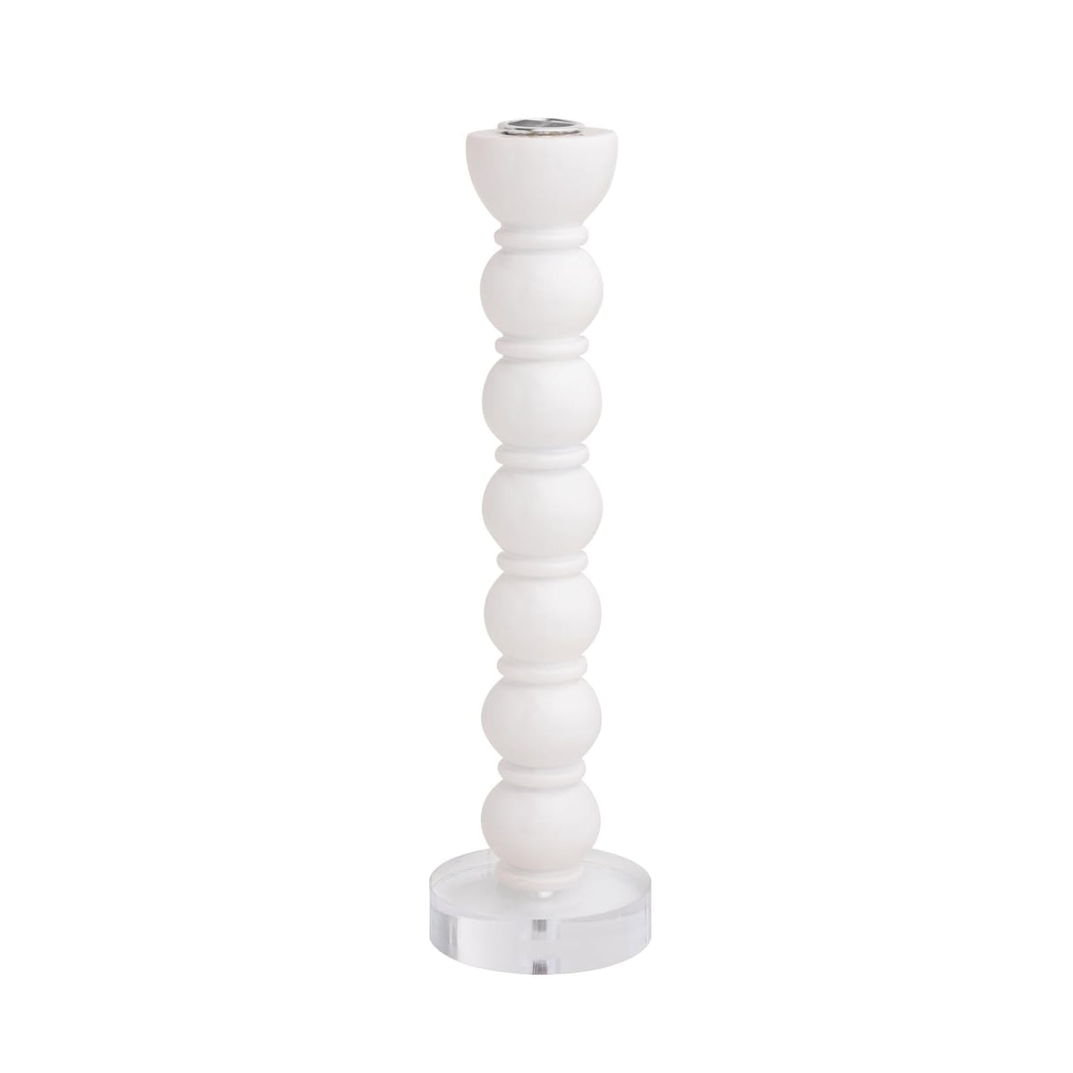 Mud Pie Candle Holder, 10" x 3" dia, White