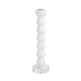 Mud Pie Candle Holder, 10" x 3" dia, White
