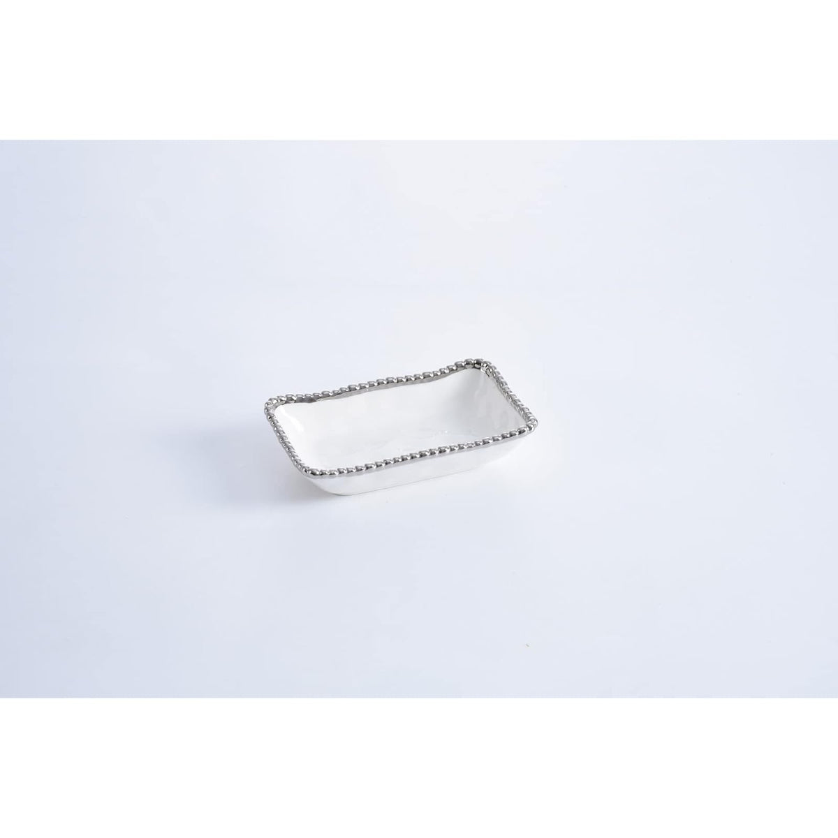 Pampa Bay Casseroles, 7 x 4.25 x 1.25 Inch, White and Silver