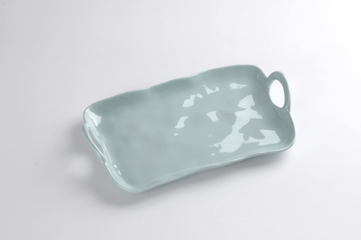 Pampa Bay Dishware Plate, 13.5 x 7.75 inches, Frost Blue