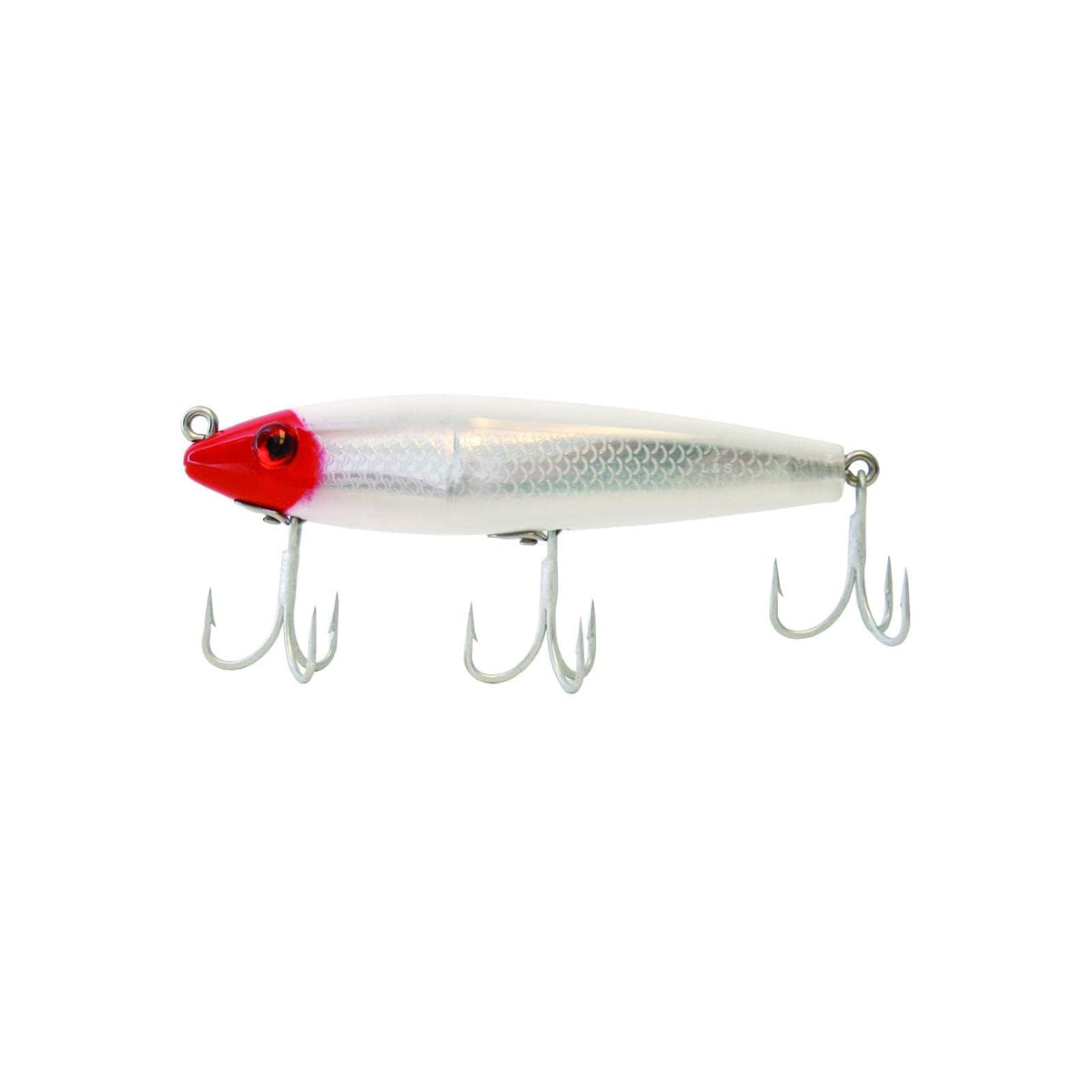 MirrOLure Fishing Hook, 3 5/8 Inch, Red White Belly Silver