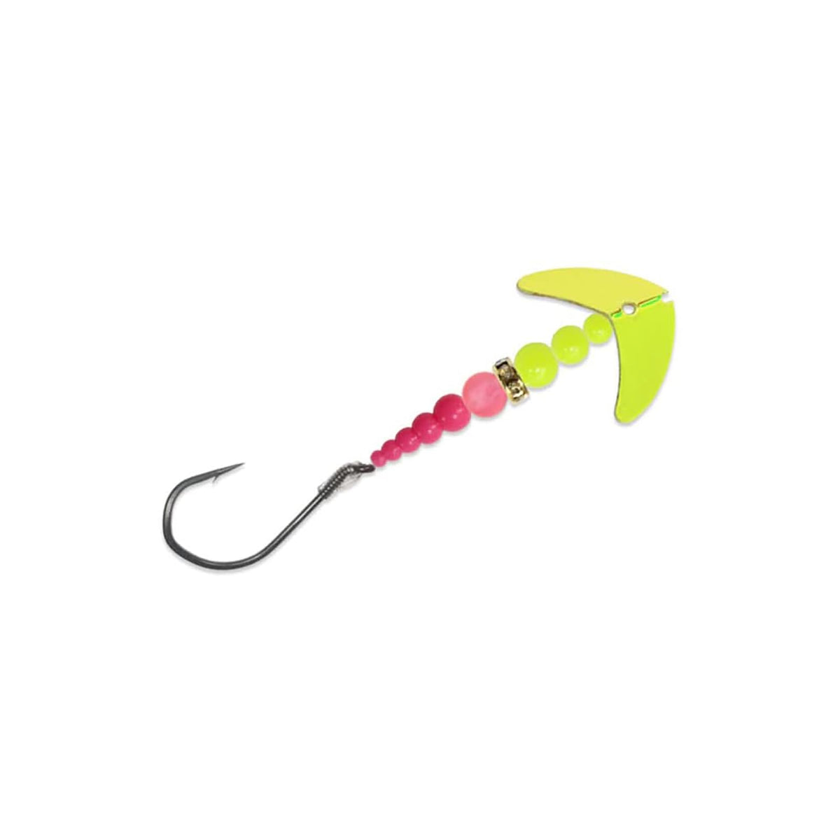 Mack's Lure Fishing Hook, One Size, UV Lemon Lime Hot Pink/Yellow Chartreuse Bla