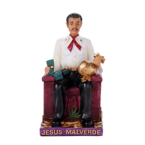 Pacific Trading Giftware 6.5 Inch Jesus Malverde Folklore Statue Sinaloa Religious Figurine Mexico Estatua Figure