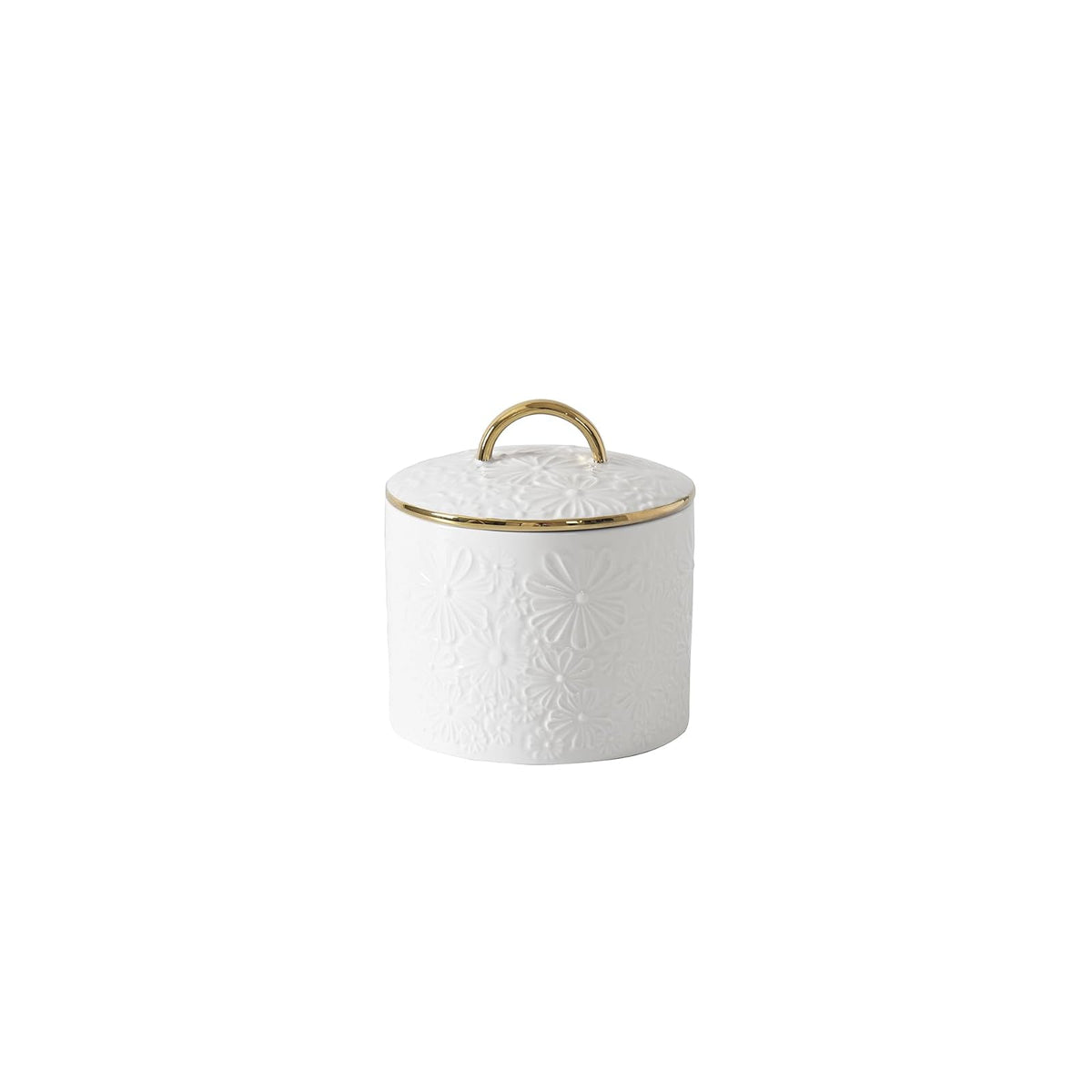 Pampa Bay Food Storage Container, Medium, White&Gold