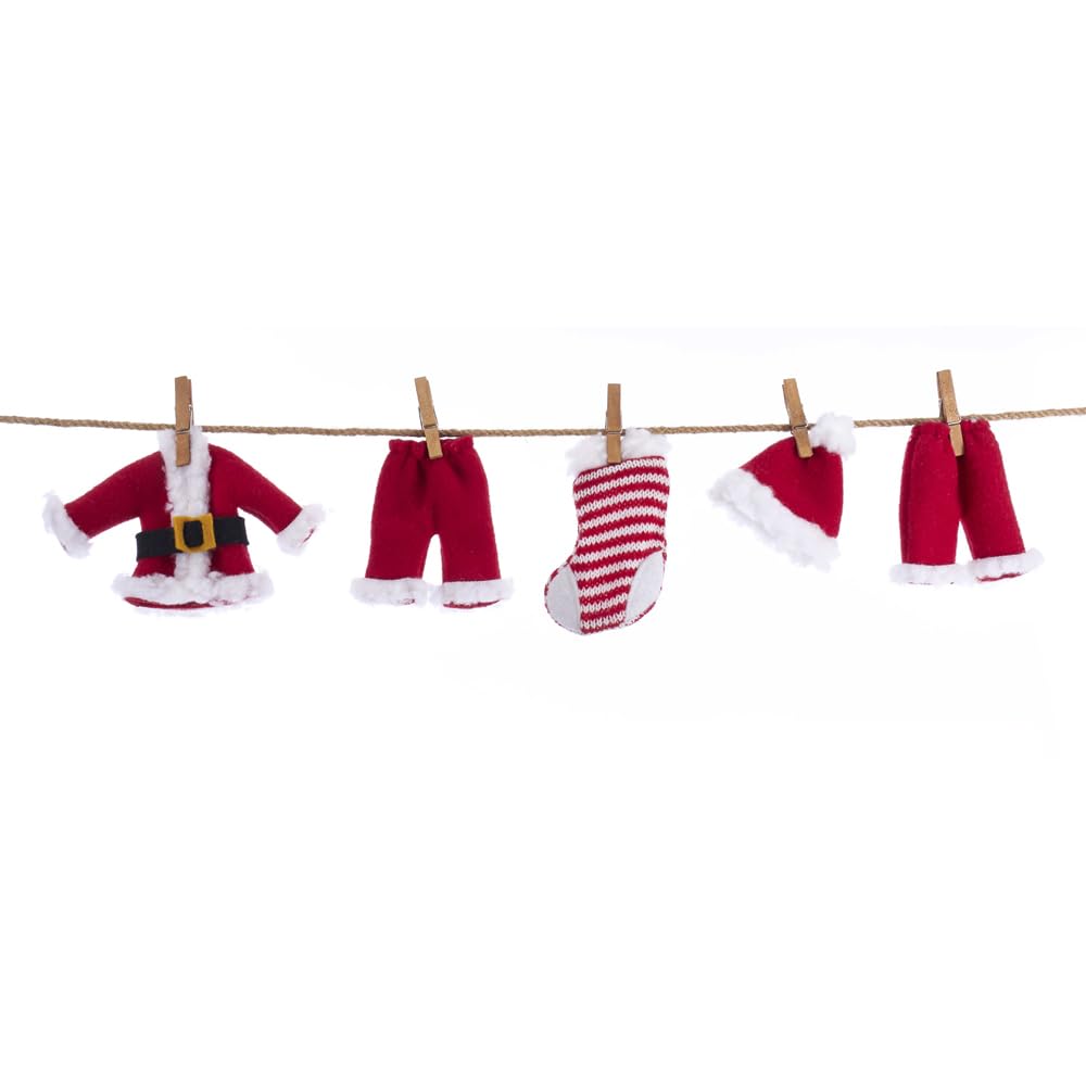 Kurt Adler 32-inches Long Cloth Santa Suit Novelty Garland