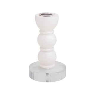 Mud Pie Candle Holder, 5" x 3" dia, White