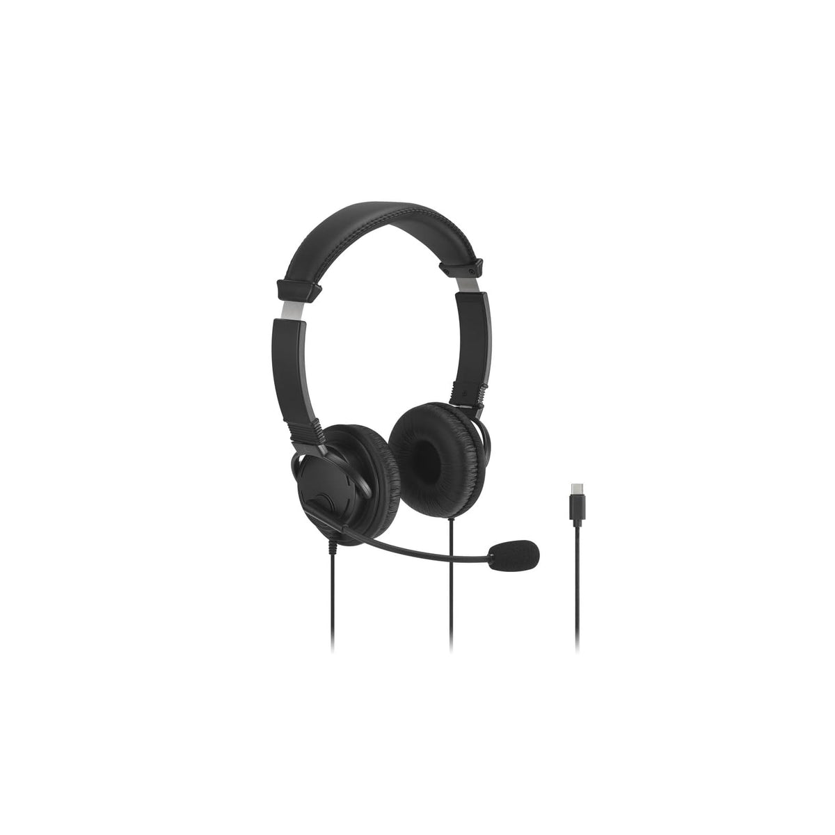 Kensington Headphones, USB-C (PCR) / 6 ft Braided cord, Black