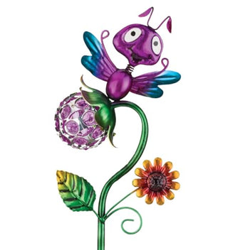 Regal Art & Gift Crystal Bug Solar Stake Dragonfly, Acrylic, LED Lights, Outdoor Décor