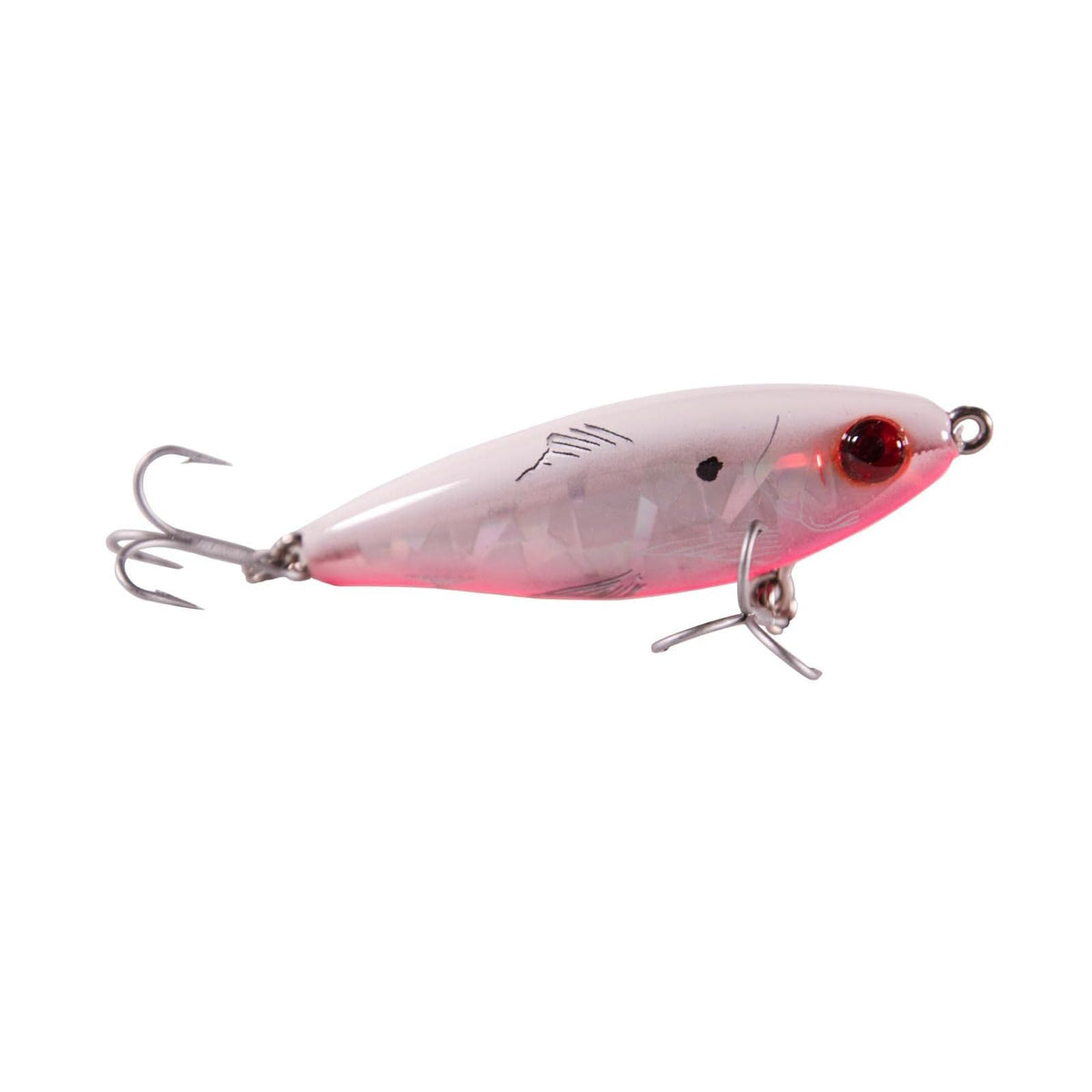 MirrOLure Fishing Hook, 2 5/8 Inch, 3/8 oz, White Bk/White/Silverbg