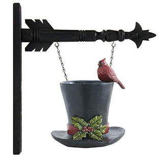 9 Inch Black Resin Top Hat Vase w/Cardinal Arrow Replacement