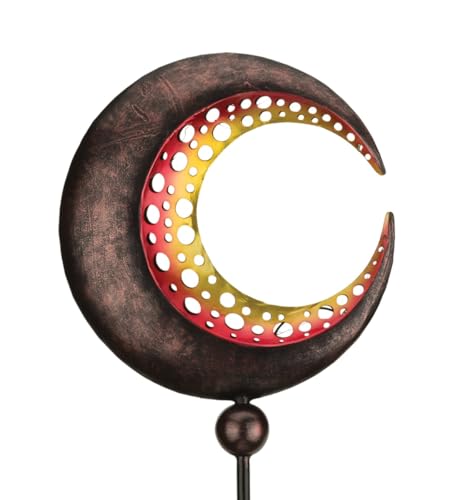 Regal Art & Gift Filigree Solar Stake Half Moon, LED Light, Home and Outdoor Décor