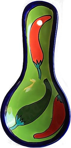 Chiles Talavera Ceramic Spoon Rest