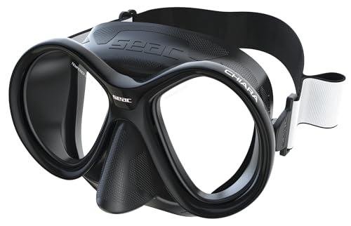SEAC Chiara, Dive Mask with Fabric Strap, Dual Lens in Tempered Glass, for Scuba and Snorkeling