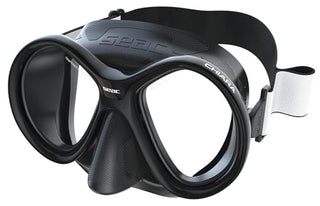 SEAC Chiara, Dive Mask with Fabric Strap, Dual Lens in Tempered Glass, for Scuba and Snorkeling