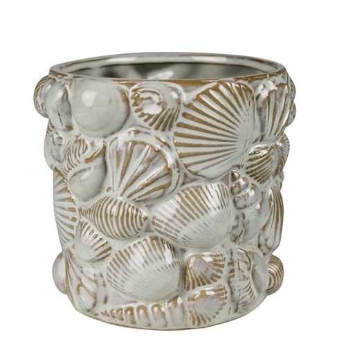 HomArt Shell Cachepot, 4-Inch, Ceramic