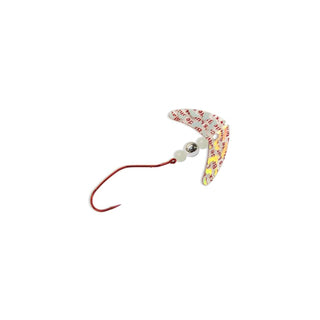 Mack's Lure Fishing Hook, #2, Transparent Silver Tiger/Glow/Chrome