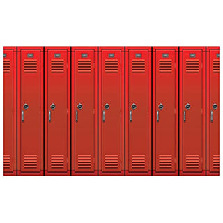 Red School Lockers Photo Backdrop, 4' x 30' - 1 Pc.