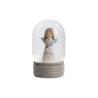 Blossom Bucket Snow Globe, Purple, Classic