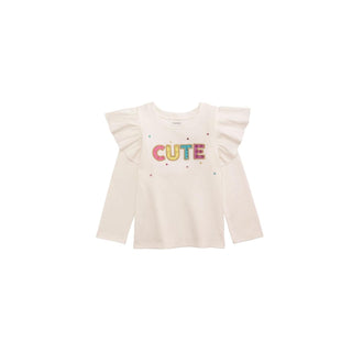 Mud Pie Shirt, White, Kids Jewel Long Sleeve Shirt