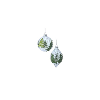 Regency International Hanging Ornament, 4-6-inches, Green/White/Snow