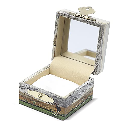Enchantmints Treasure Chest & Kids Jewelry Box | Tiny Jewelry Chest With Mirror and Soft Satin Cushion | Maternal Mare Original Watercolor Art Design | Ideal for Storing Tiny Treasures