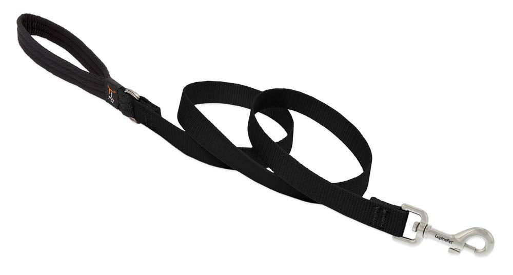 LupinePet Leash, 3/4" wide; 6-ft long, Black