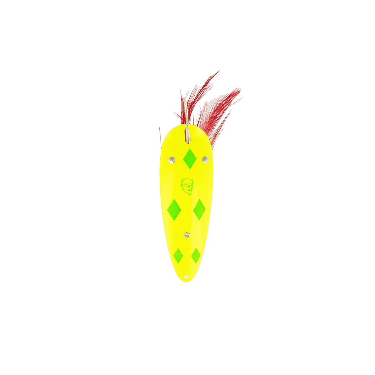 Dardevle Fishing Hook, 3/4 oz. - 2 7/8" x 1 3/16", Lemon Lime Diamonds