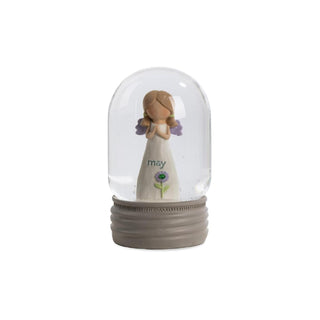 Blossom Bucket Snow Globe, Clear, Classic