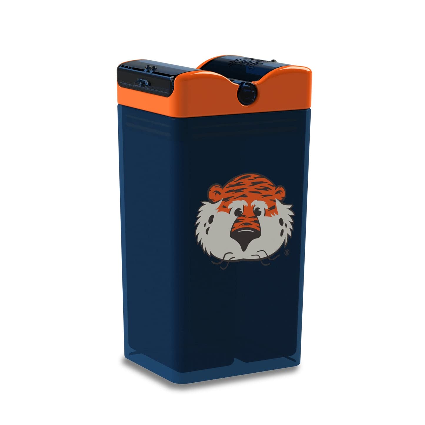 FUNTOPS Reusable Snack in the Box Container | Officially Licensed NCAA Snack Container | BPA Free | Dishwasher Safe | Tiger Aubie Mascot | 12 oz Container 2x Compartment - Auburn University