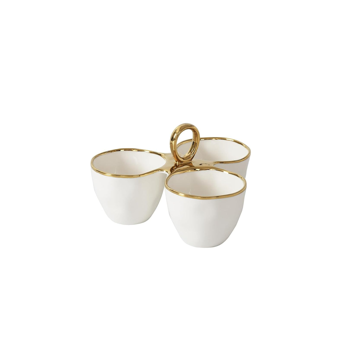 Pampa Bay Dishware Bowl, 8.75 x 5.5 Inch, Golden Handles