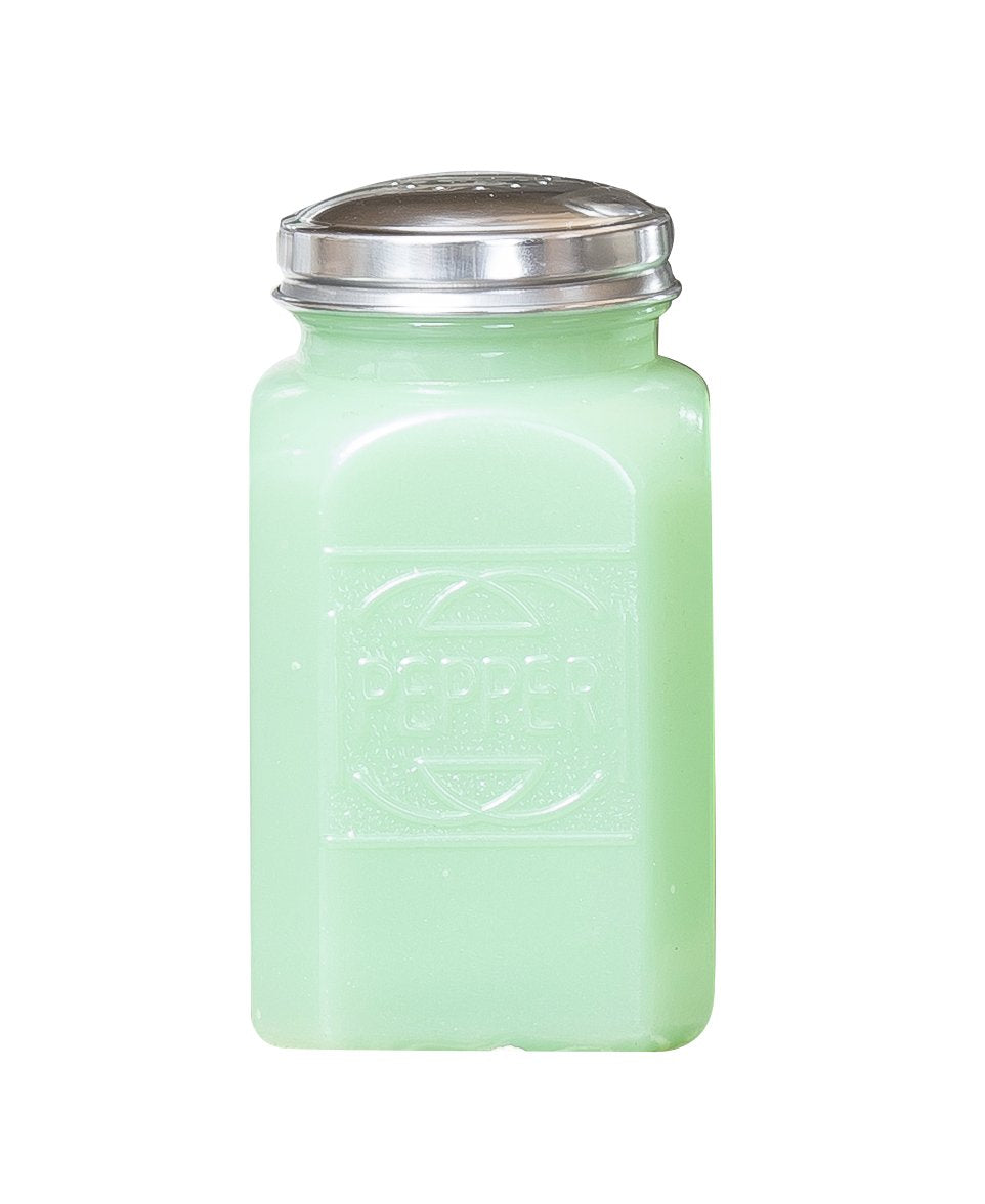 Tablecraft Jadeite Glass Collection(TM) Range Pepper Shaker with Metal Top, 6 oz