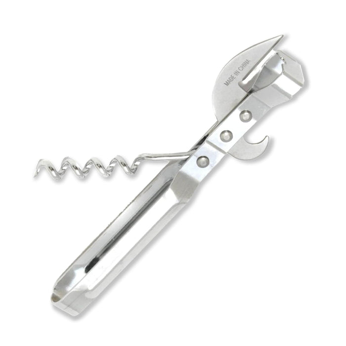 Chef Craft, Cork Screw, and Bottle 3-in-1 Can Opener, 5 3/4", Silver