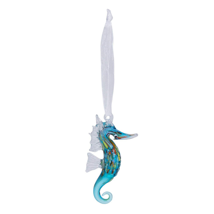 Beachcombers Glass Seahorse Hanging Figurine Ornament