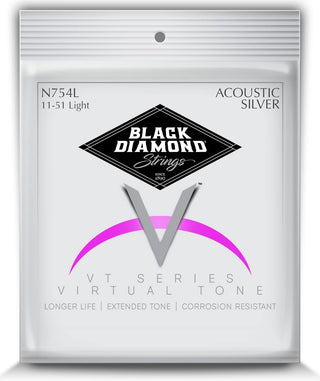 Black Diamond Strings® N754L Acoustic Silver Wound Light .011P.014P.025S.031S.040S.051S