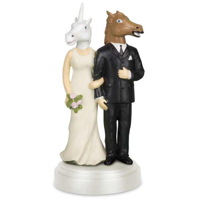 Archie Mcphee Accoutrements Unicorn and Horse Wedding Cake Topper