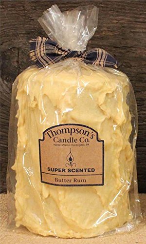 Thompson's Candle Co. Super Scented Large (40 oz) Pillar Burns 200 Hrs Butter Rum