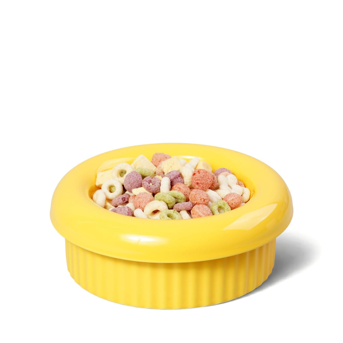 BOWLBOWL Pet Feeder, Donut 2.8" / Wet&Dry, Donut 2.8"-Yellow