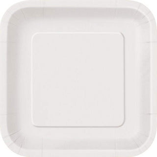 Unique Industries Party Tableware, 7" x 7", White