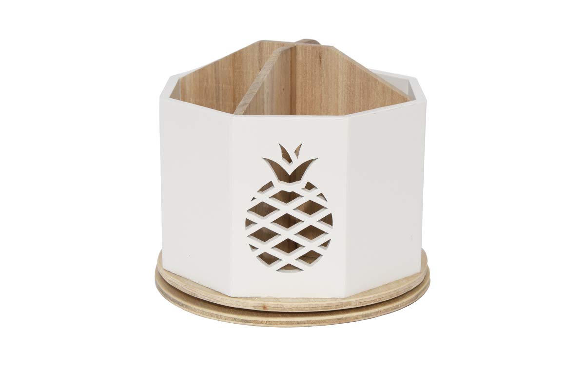 Designstyles Caddy, White With Pineapple Cutout