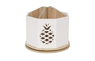 Designstyles Caddy, White With Pineapple Cutout