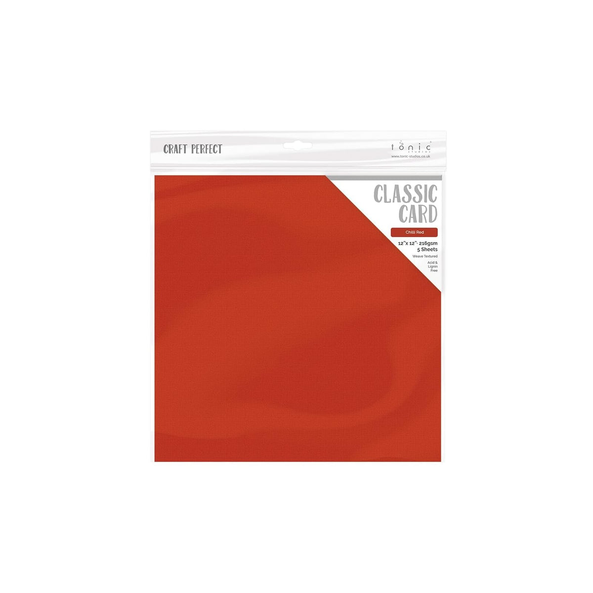TONIC STUDIOS Card Stock, 12x12 inches, Chili Red