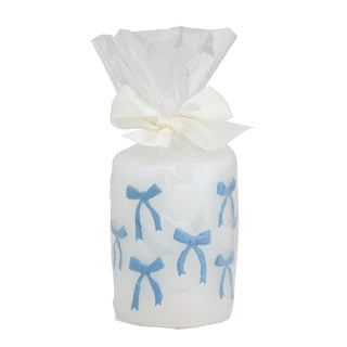 Mud Pie Candle, 4" x 3" dia, Blue Bow