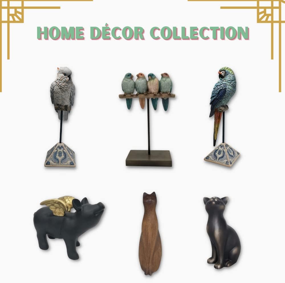 Comfy Hour Farmhouse Home Decor Collection Resin Macaw On Metal Pole Decor 26" Art Statue