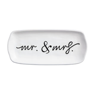 Mud Pie Dishware Plate, 4" x 9", White