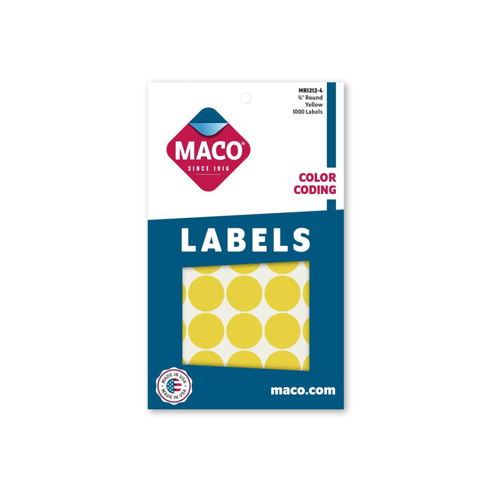 Maco Label, 0.75 inch, Yellow