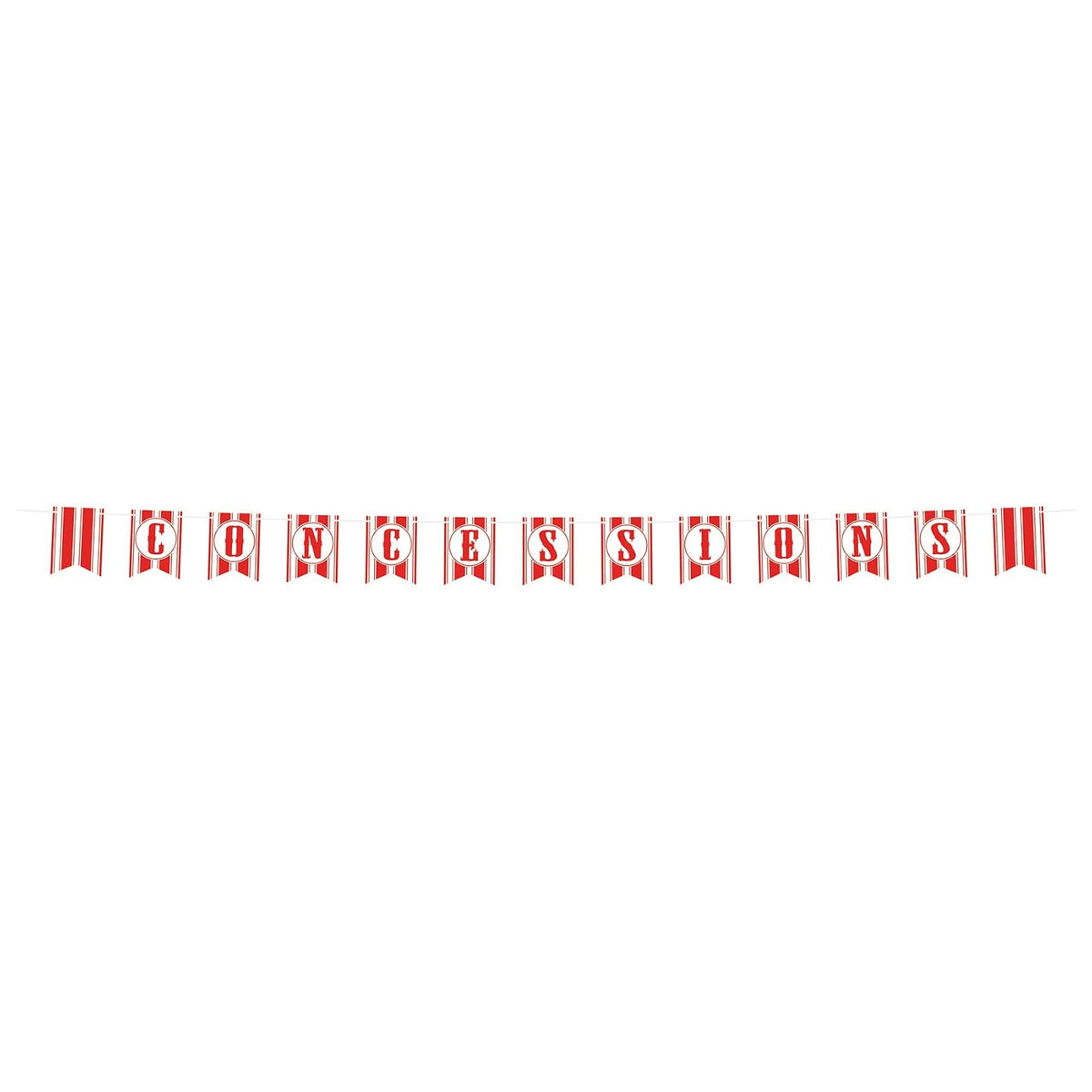 Beistle Concessions Pennant Banner, 6" x 10', Red/White