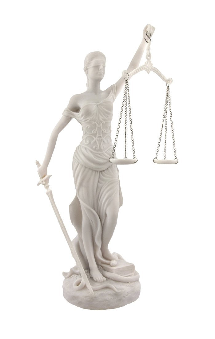 Pacific Trading Giftware Things2Die4 Desktop Lady Justice Marble Finish Statue Justicia Law Scale