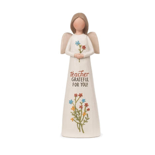 Blossom Bucket Figurine, 5 inches, White