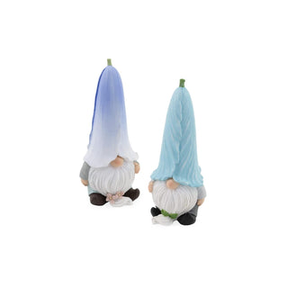 Boston International Figurine, Set of 2, Flower Petal Hat Gnomes
